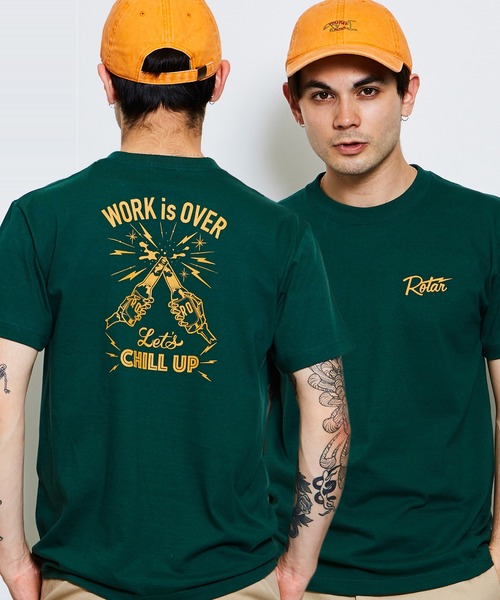 ROTAR（ローター）の「WORK is OVER Tee バックプリント（Tシャツ/カットソー・メンズ・ブラック/ホワイト/グリーン・X-LARGE/LARGE/SMALL/MEDIUM）」の11枚目の写真