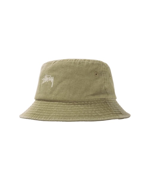 STUSSY(ステューシー)の「Stock Washed Bucket Hat(ハット)」|カーキ