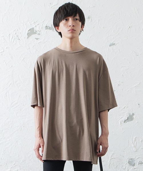 MinoriTY（マイノリティ）の「メンズウエストベルトロング丈半袖カットソー（Tシャツ/カットソー・メンズ・グリーン/モカ・M/L）」の10枚目の写真