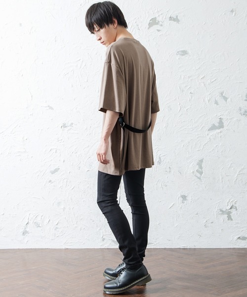 MinoriTY（マイノリティ）の「メンズウエストベルトロング丈半袖カットソー（Tシャツ/カットソー・メンズ・グリーン/モカ・M/L）」の16枚目の写真