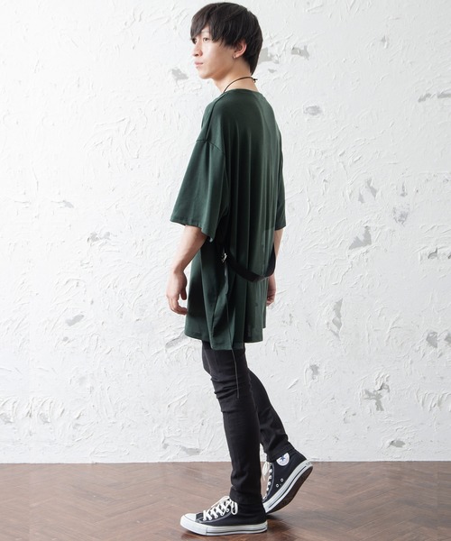 MinoriTY（マイノリティ）の「メンズウエストベルトロング丈半袖カットソー（Tシャツ/カットソー・メンズ・グリーン/モカ・M/L）」の7枚目の写真