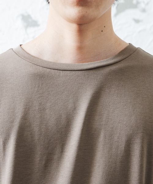 MinoriTY（マイノリティ）の「メンズウエストベルトロング丈半袖カットソー（Tシャツ/カットソー・メンズ・グリーン/モカ・M/L）」の17枚目の写真