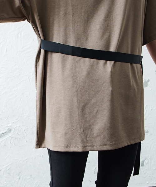 MinoriTY（マイノリティ）の「メンズウエストベルトロング丈半袖カットソー（Tシャツ/カットソー・メンズ・グリーン/モカ・M/L）」の9枚目の写真