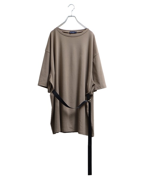 MinoriTY（マイノリティ）の「メンズウエストベルトロング丈半袖カットソー（Tシャツ/カットソー・メンズ・グリーン/モカ・M/L）」の5枚目の写真