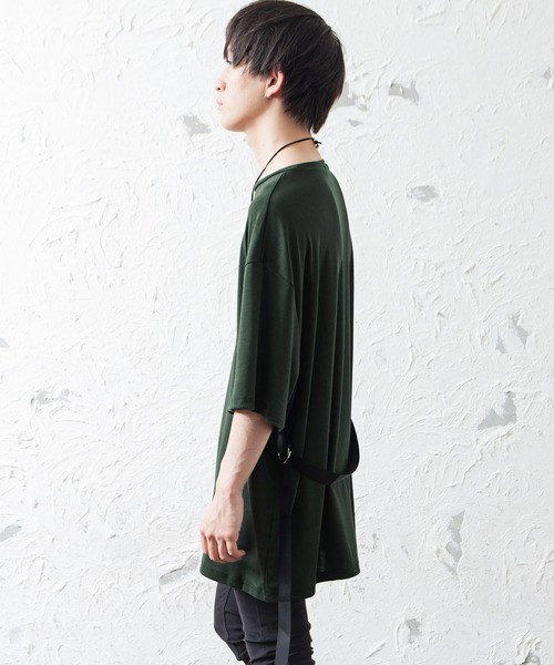 MinoriTY（マイノリティ）の「メンズウエストベルトロング丈半袖カットソー（Tシャツ/カットソー・メンズ・グリーン/モカ・M/L）」の15枚目の写真