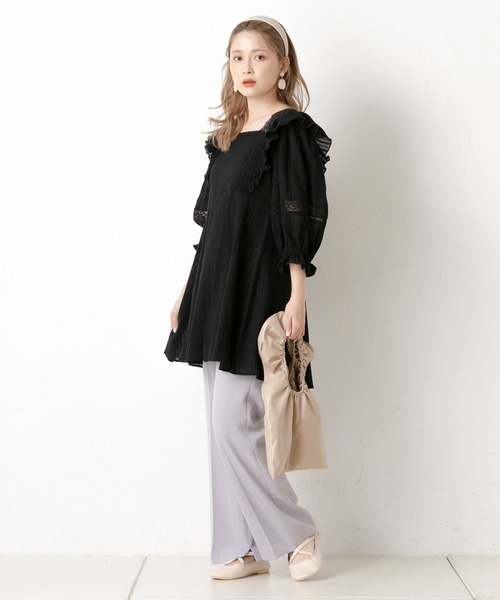 one after another NICE CLAUP(ワンアフターアナザーナイスクラップ)の「くしゅくしゅバッグ(ハンドバッグ・レディース・ブラック/ベージュ/ラベンダー/シルバー・FREE)」の10枚目の写真