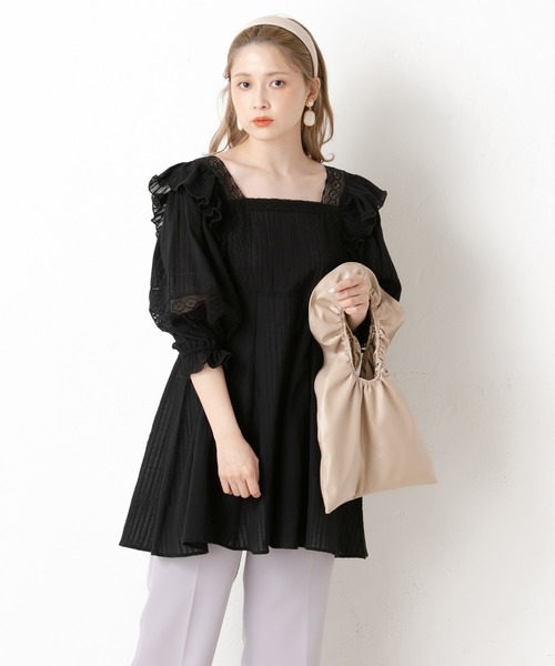 one after another NICE CLAUP(ワンアフターアナザーナイスクラップ)の「くしゅくしゅバッグ(ハンドバッグ・レディース・ブラック/ベージュ/ラベンダー/シルバー・FREE)」の11枚目の写真