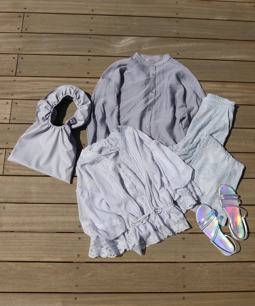 one after another NICE CLAUP(ワンアフターアナザーナイスクラップ)の「くしゅくしゅバッグ(ハンドバッグ・レディース・ブラック/ベージュ/ラベンダー/シルバー・FREE)」の17枚目の写真