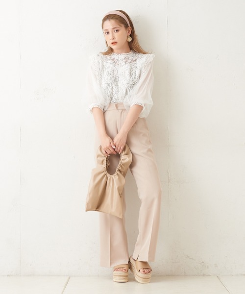 one after another NICE CLAUP(ワンアフターアナザーナイスクラップ)の「くしゅくしゅバッグ(ハンドバッグ・レディース・ブラック/ベージュ/ラベンダー/シルバー・FREE)」の12枚目の写真