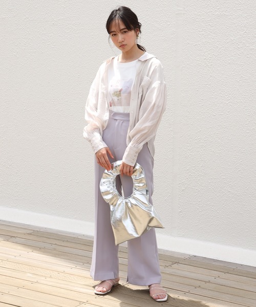 one after another NICE CLAUP(ワンアフターアナザーナイスクラップ)の「くしゅくしゅバッグ(ハンドバッグ・レディース・ブラック/ベージュ/ラベンダー/シルバー・FREE)」の22枚目の写真