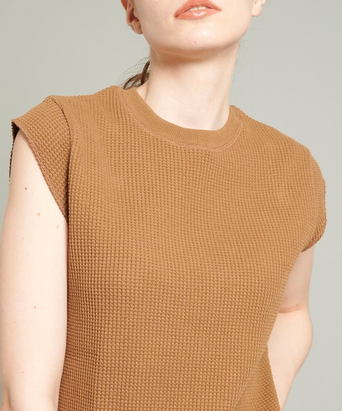 CASA FLINE(カーサフライン)の「【CASA FLINE(カーサ―フライン)】ヘビーサーマルノースリーブトップス(Tシャツ/カットソー・レディース・ブラウン/ブラック/ホワイト・FREE)」の8枚目の写真