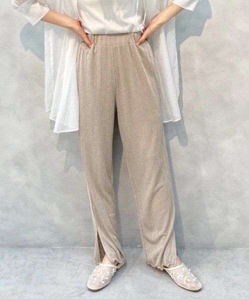 one after another NICE CLAUP(ワンアフターアナザーナイスクラップ)の「ランダムテレコプリーツパンツ(その他パンツ・レディース・ベージュ/アイボリー/ブルーグレー・FREE)」の3枚目の写真