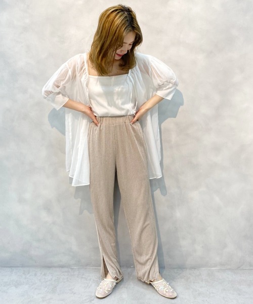 one after another NICE CLAUP(ワンアフターアナザーナイスクラップ)の「ランダムテレコプリーツパンツ(その他パンツ・レディース・ベージュ/アイボリー/ブルーグレー・FREE)」の17枚目の写真