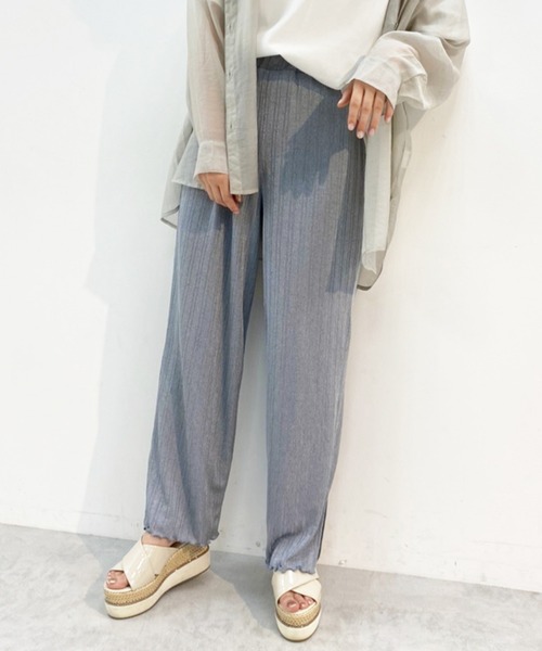 one after another NICE CLAUP(ワンアフターアナザーナイスクラップ)の「ランダムテレコプリーツパンツ(その他パンツ・レディース・ベージュ/アイボリー/ブルーグレー・FREE)」の10枚目の写真