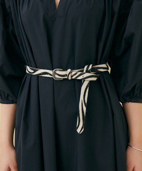 STUDIOUS（ステュディオス）の「【STUDIOUS】ゼブラハラコ細ベルト（ベルト・レディース・ゼブラ・FREE）」の4枚目の写真