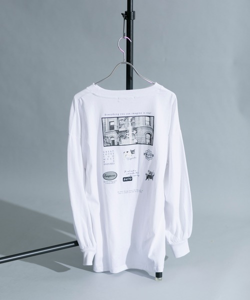 prose verse（プロズヴェール）の「バックフォトプリント ロゴ ロングスリーブTシャツ（Tシャツ/カットソー・レディース・チャコールグレー/オフホワイト/グレイッシュベージュ・ﾌﾘ-）」の2枚目の写真