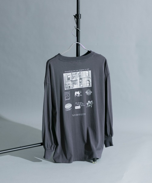 prose verse（プロズヴェール）の「バックフォトプリント ロゴ ロングスリーブTシャツ（Tシャツ/カットソー・レディース・チャコールグレー/オフホワイト/グレイッシュベージュ・ﾌﾘ-）」の3枚目の写真