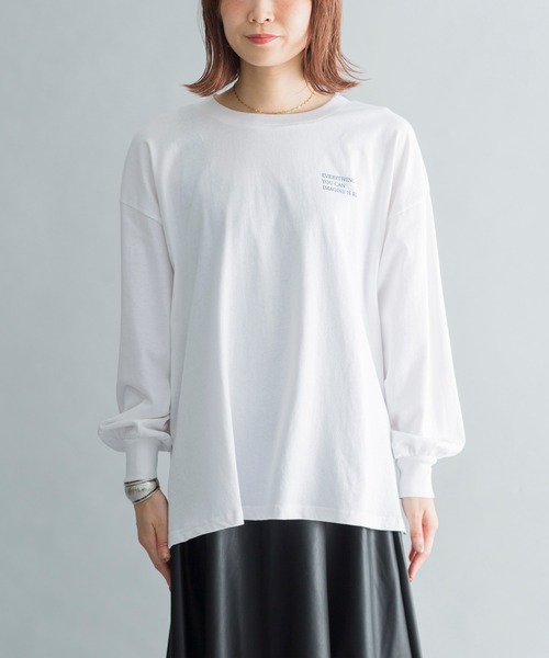 prose verse（プロズヴェール）の「バックフォトプリント ロゴ ロングスリーブTシャツ（Tシャツ/カットソー・レディース・チャコールグレー/オフホワイト/グレイッシュベージュ・ﾌﾘ-）」の13枚目の写真