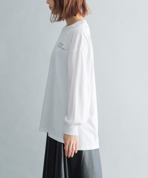 prose verse（プロズヴェール）の「バックフォトプリント ロゴ ロングスリーブTシャツ（Tシャツ/カットソー・レディース・チャコールグレー/オフホワイト/グレイッシュベージュ・ﾌﾘ-）」の12枚目の写真