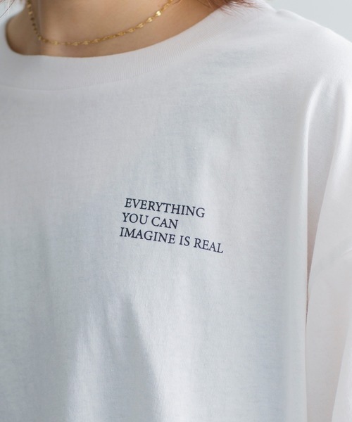 prose verse（プロズヴェール）の「バックフォトプリント ロゴ ロングスリーブTシャツ（Tシャツ/カットソー・レディース・チャコールグレー/オフホワイト/グレイッシュベージュ・ﾌﾘ-）」の9枚目の写真