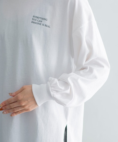 prose verse（プロズヴェール）の「バックフォトプリント ロゴ ロングスリーブTシャツ（Tシャツ/カットソー・レディース・チャコールグレー/オフホワイト/グレイッシュベージュ・ﾌﾘ-）」の8枚目の写真