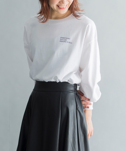 prose verse（プロズヴェール）の「バックフォトプリント ロゴ ロングスリーブTシャツ（Tシャツ/カットソー・レディース・チャコールグレー/オフホワイト/グレイッシュベージュ・ﾌﾘ-）」の22枚目の写真