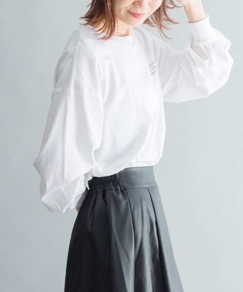 prose verse（プロズヴェール）の「バックフォトプリント ロゴ ロングスリーブTシャツ（Tシャツ/カットソー・レディース・チャコールグレー/オフホワイト/グレイッシュベージュ・ﾌﾘ-）」の21枚目の写真