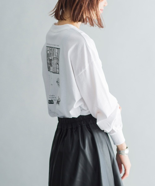 prose verse（プロズヴェール）の「バックフォトプリント ロゴ ロングスリーブTシャツ（Tシャツ/カットソー・レディース・チャコールグレー/オフホワイト/グレイッシュベージュ・ﾌﾘ-）」の20枚目の写真