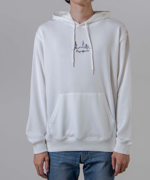 WEGO（ウィゴー）の「WEGO/シティーモチーフ刺繍プルパーカー（スウェット・メンズ・ホワイト/ブラック・SMALL/MEDIUM/LARGE）」の19枚目の写真