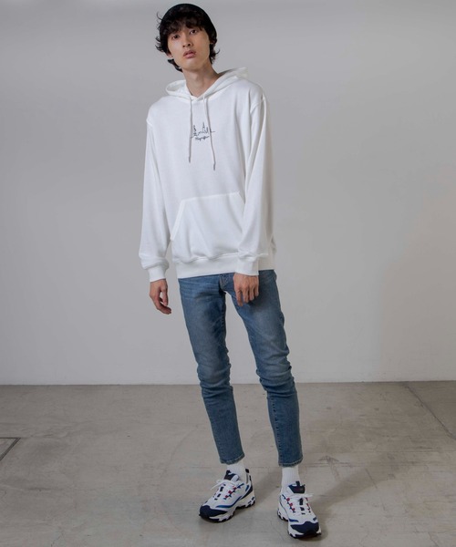 WEGO（ウィゴー）の「WEGO/シティーモチーフ刺繍プルパーカー（スウェット・メンズ・ホワイト/ブラック・SMALL/MEDIUM/LARGE）」の14枚目の写真