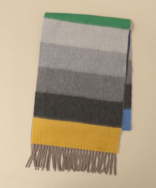 Begg & Co（ベグアンドコー）の「【SHIPS別注】BEGG: ラムウール/アンゴラ マルチボーダー マフラー（マフラー・メンズ・グレー/カーキ/ネイビー・ONE SIZE）」の12枚目の写真