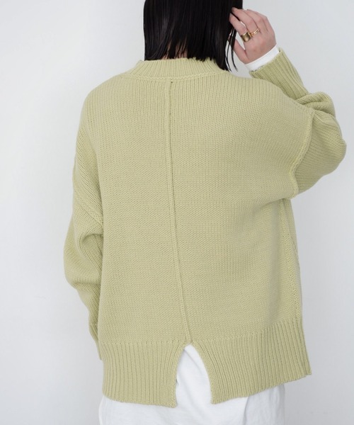 Aunt Marie's（アントマリーズ）の「パイピングオーバーサイズニット/AUNTMARIE'S（ニット/セーター・レディース・ブラウン/グリーン/アイボリー/ライトブルー/ライトグリーン/ライトパープル・FREE）」の4枚目の写真