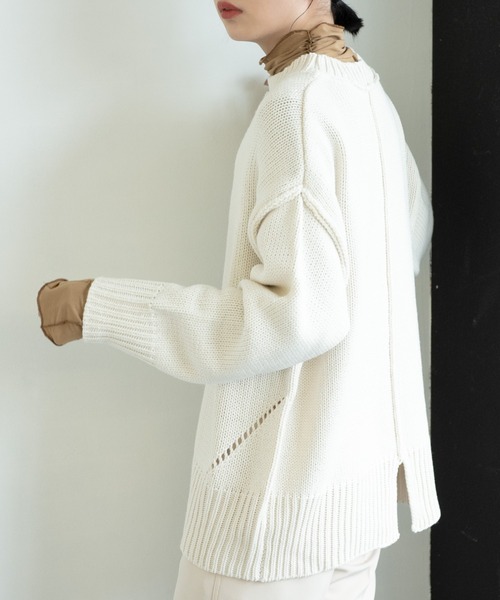 Aunt Marie's（アントマリーズ）の「パイピングオーバーサイズニット/AUNTMARIE'S（ニット/セーター・レディース・ブラウン/グリーン/アイボリー/ライトブルー/ライトグリーン/ライトパープル・FREE）」の19枚目の写真