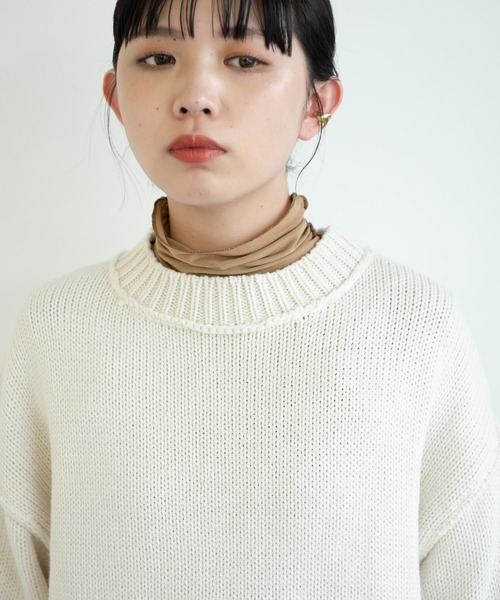 Aunt Marie's（アントマリーズ）の「パイピングオーバーサイズニット/AUNTMARIE'S（ニット/セーター・レディース・ブラウン/グリーン/アイボリー/ライトブルー/ライトグリーン/ライトパープル・FREE）」の14枚目の写真