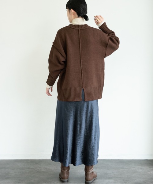 Aunt Marie's（アントマリーズ）の「パイピングオーバーサイズニット/AUNTMARIE'S（ニット/セーター・レディース・ブラウン/グリーン/アイボリー/ライトブルー/ライトグリーン/ライトパープル・FREE）」の21枚目の写真