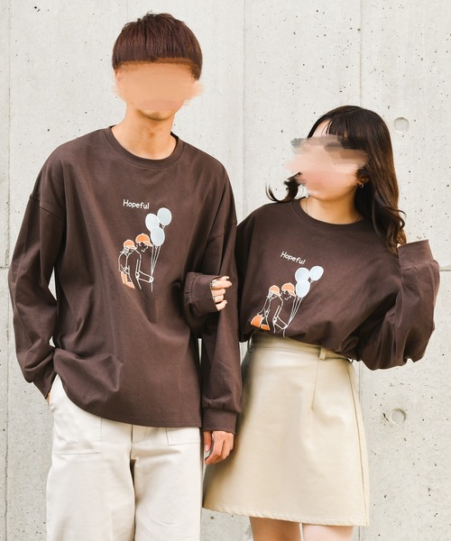 PairPair（ペアペア）の「線画カップル風船グラフィックロンT