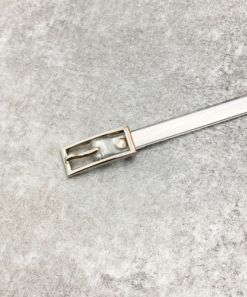 EPIMI E'PIMMY（エピミエピミー）の「シルバーPVC細ベルト（ベルト・レディース・シルバー・FREE）」の3枚目の写真