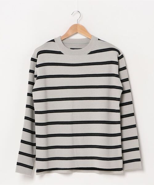 Request（リクエスト）の「【REQUEST】ミラノリブ ボーダーニット（ニット/セーター・メンズ・ブラック系その他/グレー系その他・2/3）」の2枚目の写真