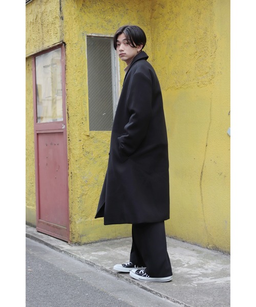 CREARE -LINO-（クレアーレリノ）の「オーバーサイズ W60メルトン ロングダブルチェスターコート（チェスターコート・メンズ・チャコールグレー/ブラック・FREE）」の4枚目の写真