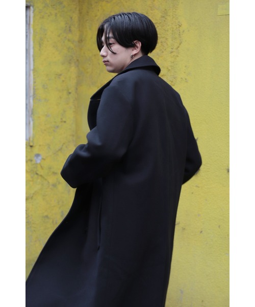 CREARE -LINO-（クレアーレリノ）の「オーバーサイズ W60メルトン ロングダブルチェスターコート（チェスターコート・メンズ・チャコールグレー/ブラック・FREE）」の8枚目の写真