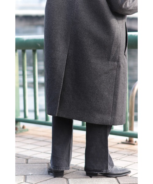 CREARE -LINO-（クレアーレリノ）の「オーバーサイズ W60メルトン ロングダブルチェスターコート（チェスターコート・メンズ・チャコールグレー/ブラック・FREE）」の19枚目の写真