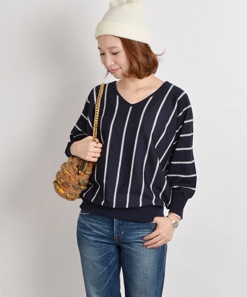 SHIPS for women（シップスフォーウィメン）の「ウールシルク Vネック ドルマンスリーブ ニット（ニット/セーター・レディース・ピンク系その他/ブルー/コバルトブルー/オフホワイト/ブラック/カーキ・ONE SIZE）」の5枚目の写真