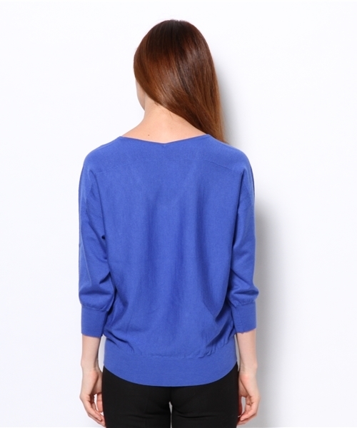 SHIPS for women（シップスフォーウィメン）の「ウールシルク Vネック ドルマンスリーブ ニット（ニット/セーター・レディース・ピンク系その他/ブルー/コバルトブルー/オフホワイト/ブラック/カーキ・ONE SIZE）」の9枚目の写真