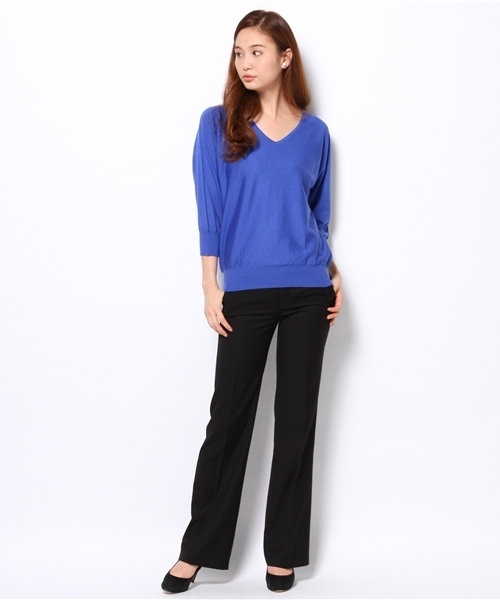 SHIPS for women（シップスフォーウィメン）の「ウールシルク Vネック ドルマンスリーブ ニット（ニット/セーター・レディース・ピンク系その他/ブルー/コバルトブルー/オフホワイト/ブラック/カーキ・ONE SIZE）」の10枚目の写真