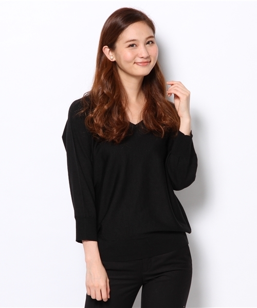SHIPS for women（シップスフォーウィメン）の「ウールシルク Vネック ドルマンスリーブ ニット（ニット/セーター・レディース・ピンク系その他/ブルー/コバルトブルー/オフホワイト/ブラック/カーキ・ONE SIZE）」の14枚目の写真