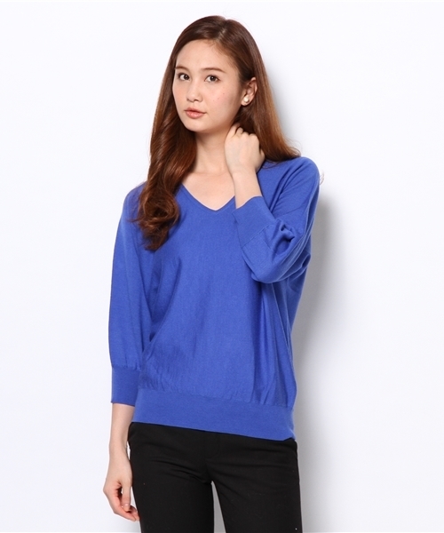 SHIPS for women（シップスフォーウィメン）の「ウールシルク Vネック ドルマンスリーブ ニット（ニット/セーター・レディース・ピンク系その他/ブルー/コバルトブルー/オフホワイト/ブラック/カーキ・ONE SIZE）」の16枚目の写真