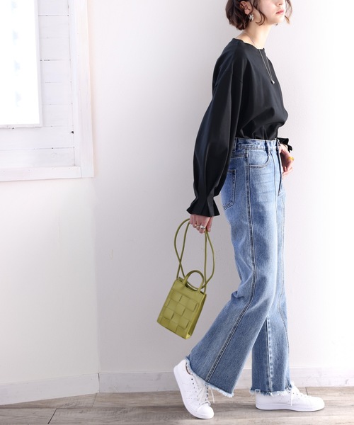 classicalelf(クラシカルエルフ)の「大人のやみつきほんのりスウィート。綿100%、さらり滑らか。ふんわり&くしゅが可愛い大人トップス オーバーサイズ カットソー(Tシャツ/カットソー・レディース・ホワイト/ブラック/ベージュ/モカ/グレー系その他/ピンク系その他/ラベンダー/その他・MEDIUM/LARGE/X-LARGE/SMALL)」の10枚目の写真