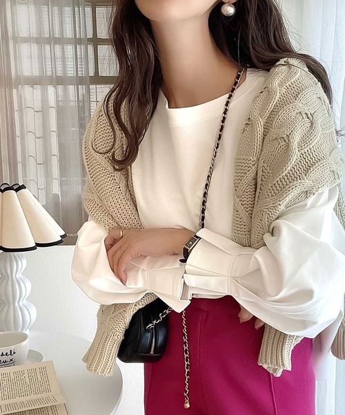 classicalelf(クラシカルエルフ)の「大人のやみつきほんのりスウィート。綿100%、さらり滑らか。ふんわり&くしゅが可愛い大人トップス オーバーサイズ カットソー(Tシャツ/カットソー・レディース・ホワイト/ブラック/ベージュ/モカ/グレー系その他/ピンク系その他/ラベンダー/その他・MEDIUM/LARGE/X-LARGE/SMALL)」の22枚目の写真