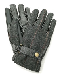 ADMIX/ATELIER SAB MEN（アドミックスアトリエサブメン）の「帯電式タッチパネル対応 アンテークゴールドボタン付きベルト ヘリンボーン ツイード グローブ（手袋）」