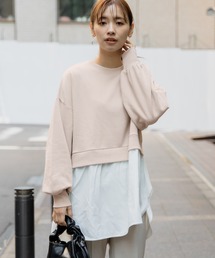 mysty woman | レイヤード風裏毛プルオーバー 934927(Tシャツ/カットソー)